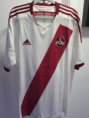 adidas White and Maroon 1. FCN Diagonal Stripe Jersey